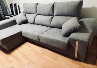 Sofá Chaiselongue Gris Tela