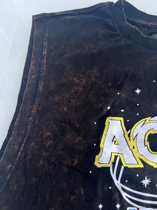 Camiseta negra AC/DC Lefties crop top sisa talla S