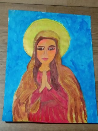 Pintura Original Virgen María