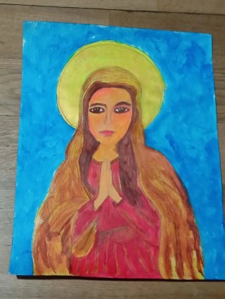 Pintura Original Virgen María