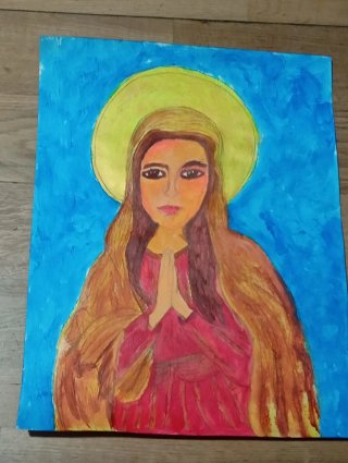 Pintura Original Virgen María