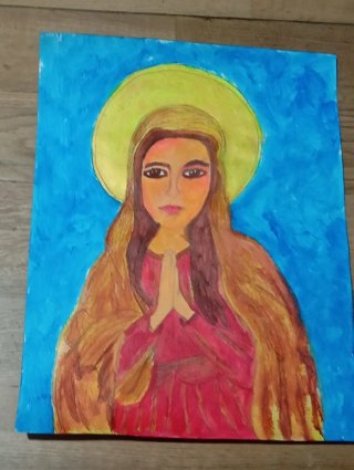Pintura Original Virgen María