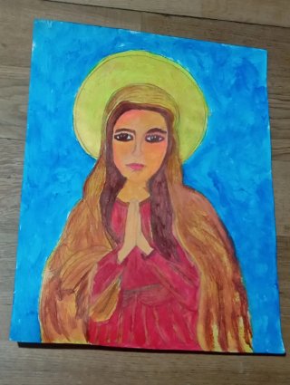 Pintura Original Virgen María