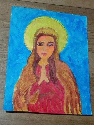 Pintura Original Virgen María