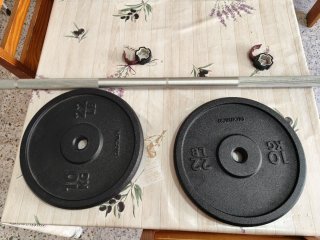 Barra con discos 10 kg