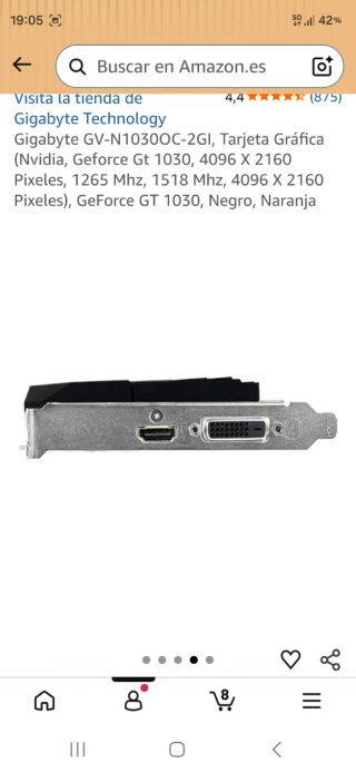 Gigabyte GV-N1030OC-2GI Tarjeta Gráfica