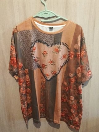 Top estampado paisley naranja y rojo