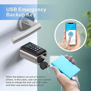 Cerradura electrónica para puerta con código.