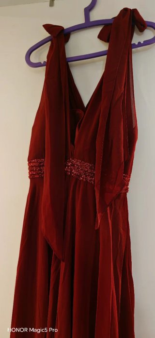 Vestido de fiesta largo granate/burdeos ✨ Elegante