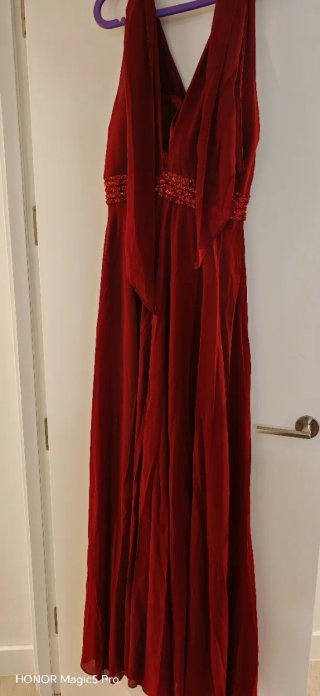 Vestido de fiesta largo granate/burdeos ✨ Elegante
