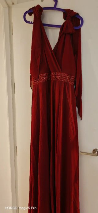 Vestido de fiesta largo granate/burdeos ✨ Elegante