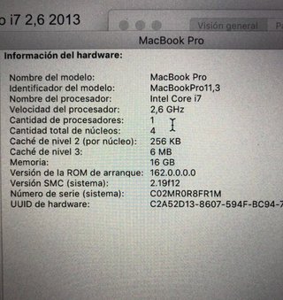 MacBook Pro i7 2.6GHz 16GB RAM 2013