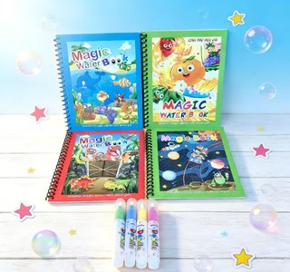 Pack 4 libros de pintura mágica con agua. Nuevos