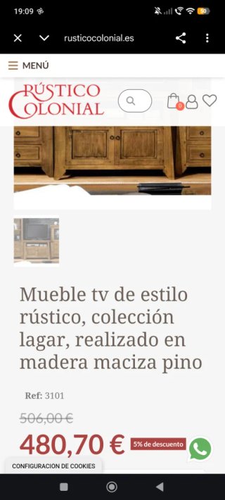 Mueble TV Rústico Lagar Madera