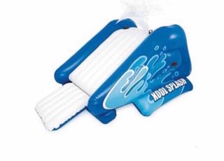 Tobogán Hinchable Azul y Blanco-pinchado