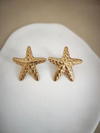 Pendientes Estrella Dorados Acero Inoxidable