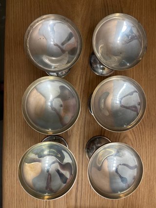 Juego 6 copas de champagne antiguas E. P. BRASS