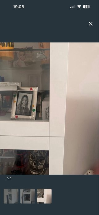 Vetrina Bianca Ikea in Cristallo e Legno per Soggiorno