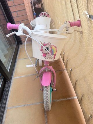 Bicicleta infantil 14 pulgadas rosa con cesta