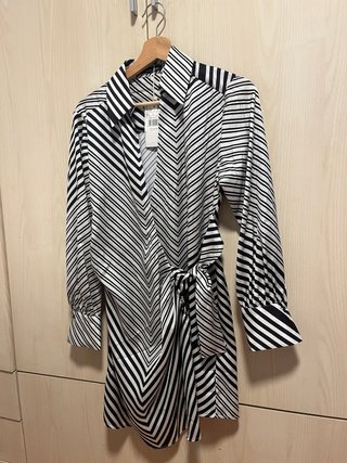 Vestido Mango Rayas Blanco y Negro Talla XS