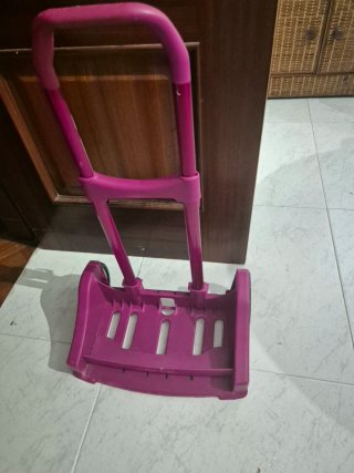 Carrito escolar plegable morado