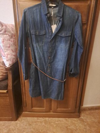 Vestido vaquero manga larga