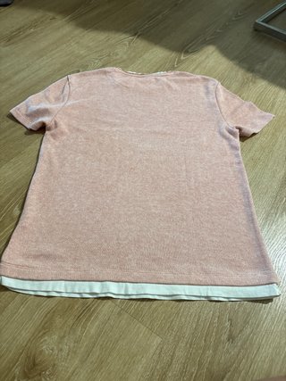 Camiseta Zara punto fino rosa Talla M