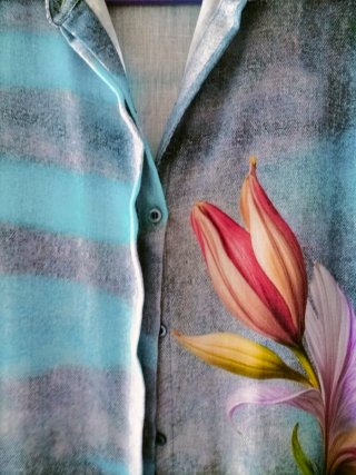 Vestido camisero/sobrecamisa floral