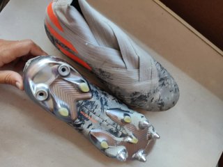 Zapatillas Adidas Fútbol Gris Naranja