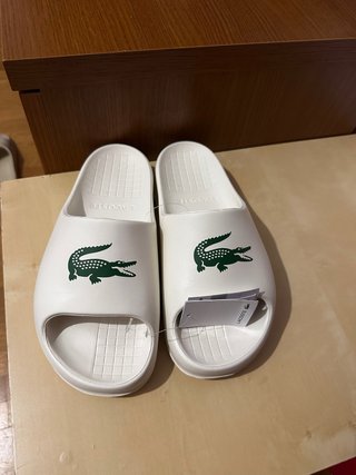 Sandalias Lacoste Blancas Cocodrilo Verde