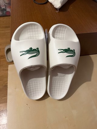 Sandalias Lacoste Blancas Cocodrilo Verde