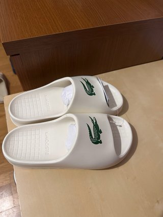 Sandalias Lacoste Blancas Cocodrilo Verde
