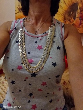 Collana donna oro e argento con strass