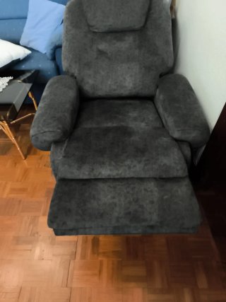 Sofá relax gris tela