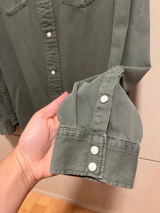 Camisa Zara Hombre Verde Caqui Talla L