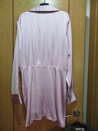 Vestido Zara Satén Rosa Talla L