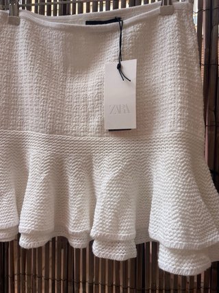 Falda Zara Blanca Talla M