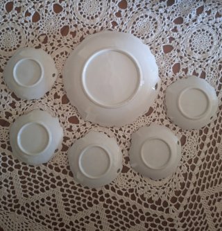 Set 6 Platos Porcelana Coches Antiguos