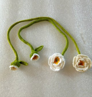 Coppia Segnalibri Fatti a Mano Fiore Bianco