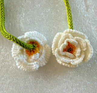 Coppia Segnalibri Fatti a Mano Fiore Bianco