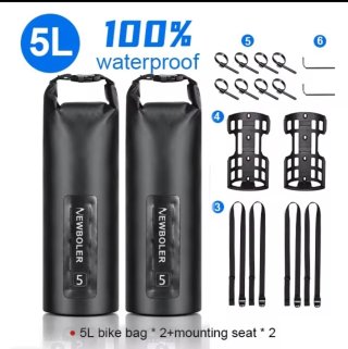 Alforjas para horquilla de bicicleta.