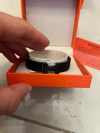 Bracciale Hermes nero con scatola e sacchetto