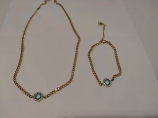 Conjunto Colgante y Pulsera con Circonitas