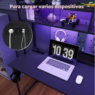 Scrivania da Gaming Angolare con Scaffali