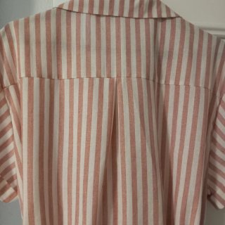 Vestido camisero SHEIN rayas rosa y blanco