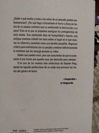 Libro It de Stephen King (Edición Eso)