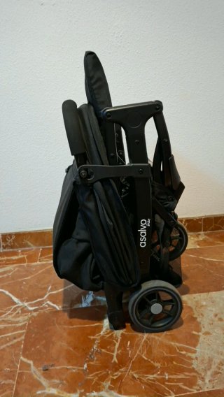 Silla Paseo Asalvo Baby Negra Ligera Plegable