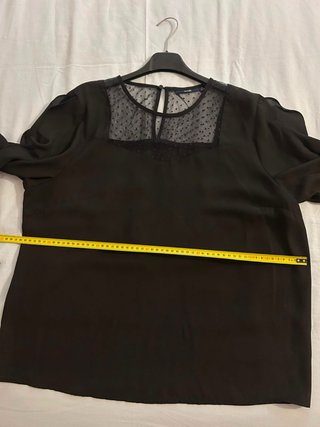Camicia Kiabi nera con velatura pois