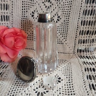 Frasco Antiguo Cristal y Alpaca