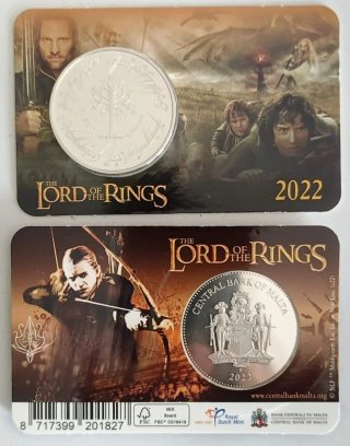 Malta 2022 moneda 2,5€ coincard Señor Anillos